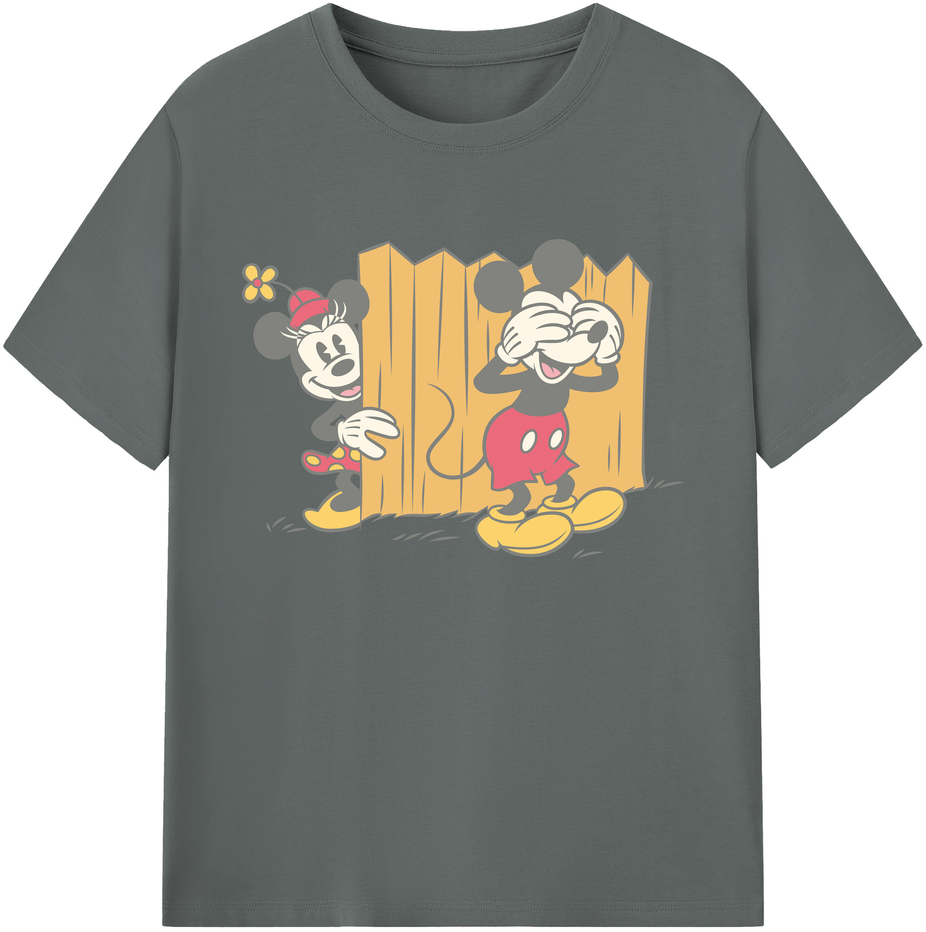 ミッキーマウス Mickey Mouse 綿100％ メンズ半袖Tシャツ｜肌触りやわらか＆通気性
